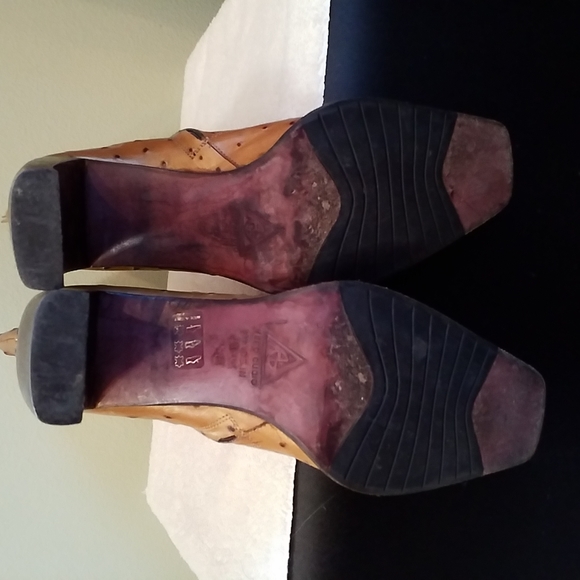 Oliver Fashion Boots Made From Ostrich Skin With Wooden Soles Size 38 - Picture 8 of 10